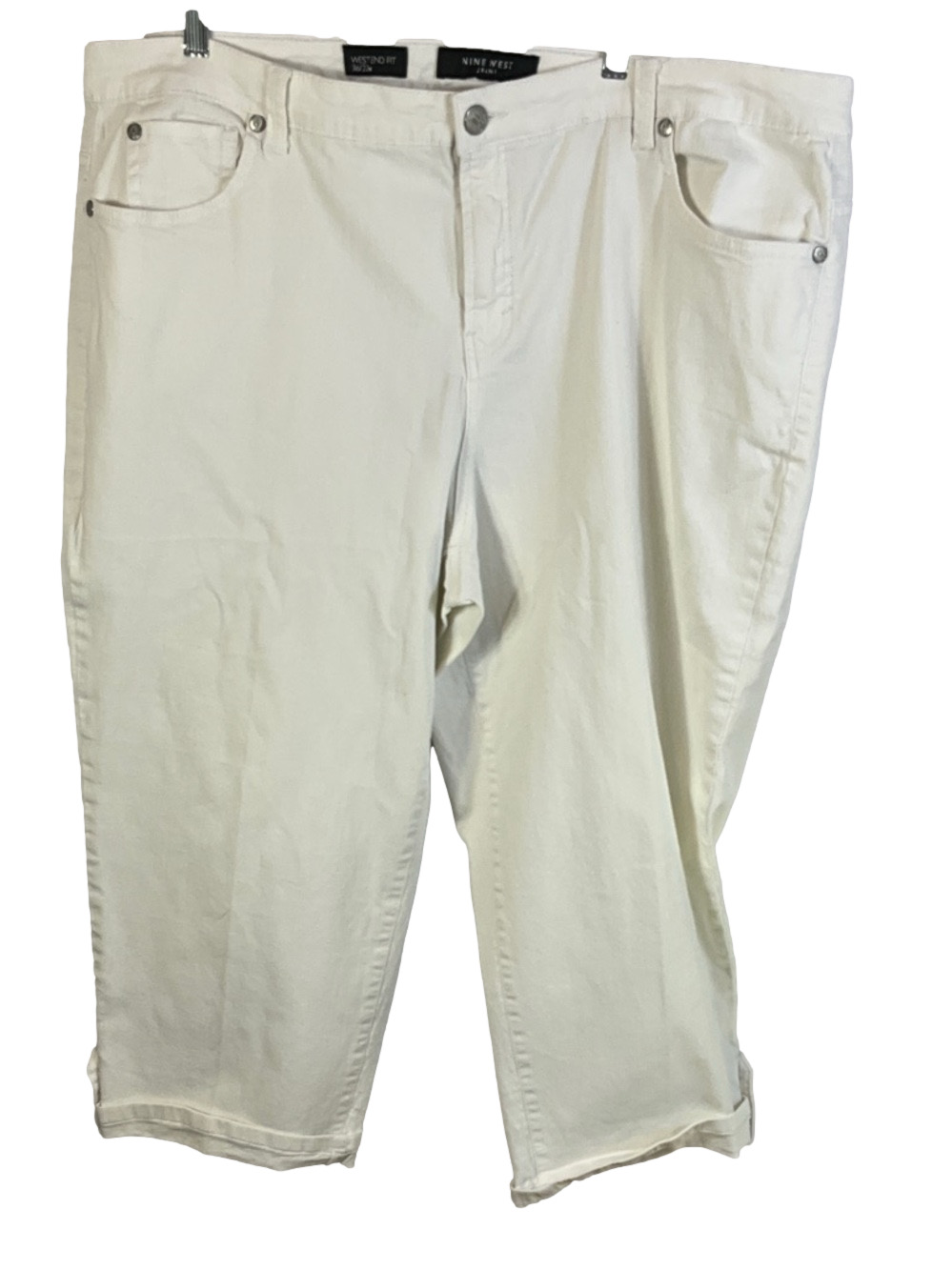 Nine West Off-White Cropped Capri Jeans Size 22x36W